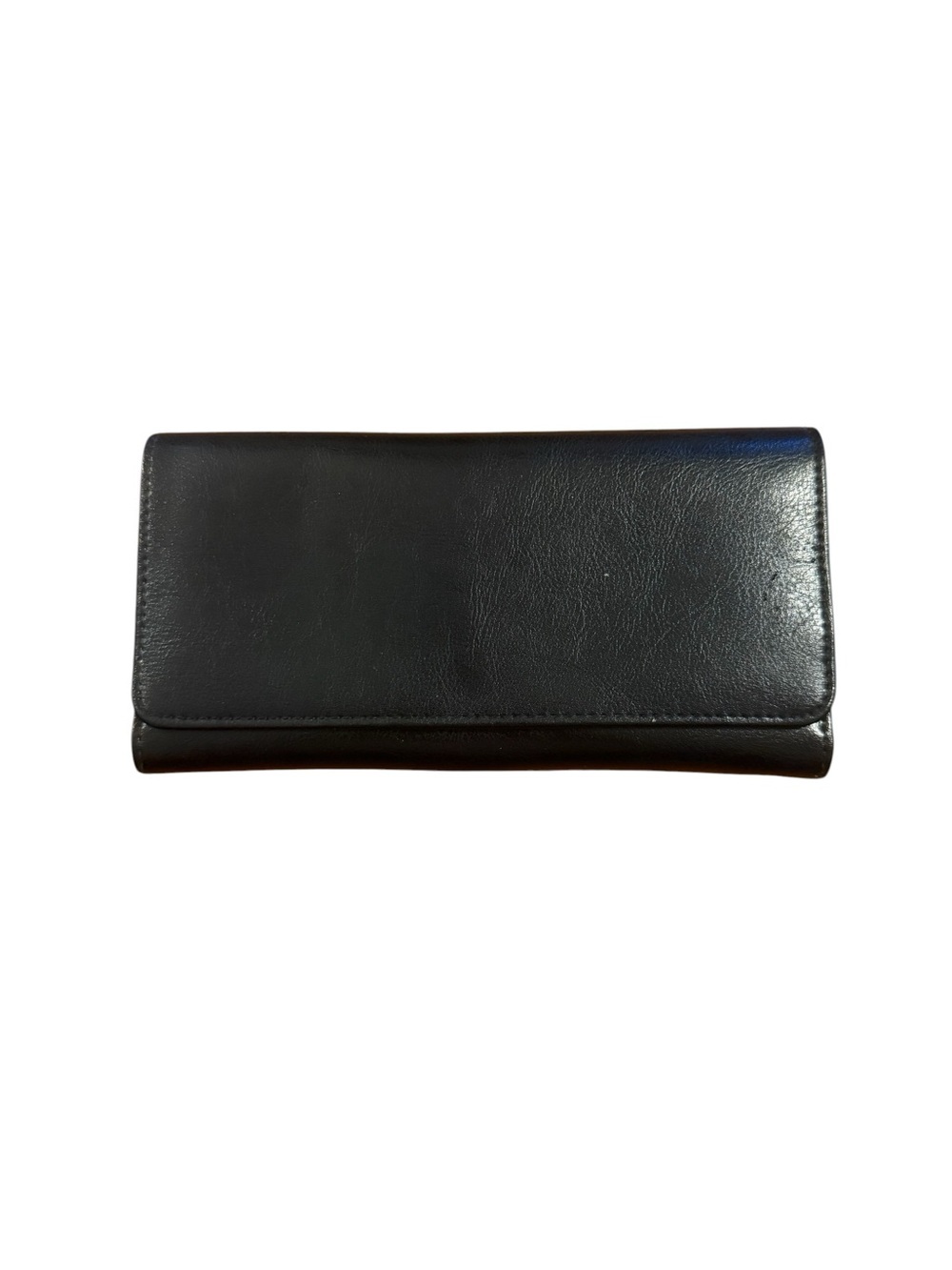Vintage rina rich Classic Black Leather Foldover Wallet